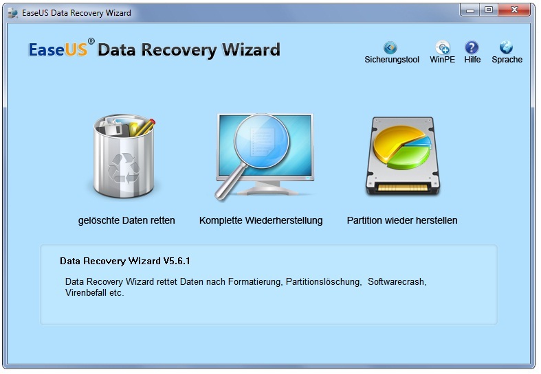 Screenshot vom Programm: ToolStar File Recovery Professional