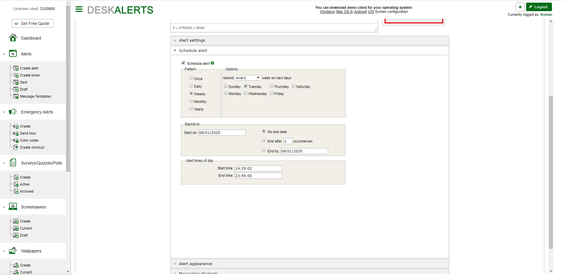 DeskAlerts Alarm Software System